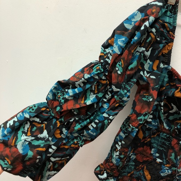 Porridge Tiered Poplin Blouse Floral Anthropologie Size M - Picture 6 of 9